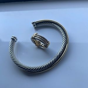David yurman bracelet, and ring 18k